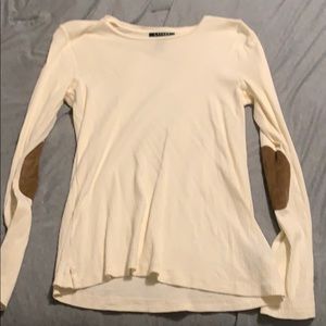 Cream long sleeve with elbow patches, never worn